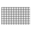 Grey And White Gingham Pattern Print Polyester Doormat