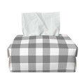 Grey And White Gingham Pattern Print Rectangle Tissue Box Cover