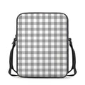 Grey And White Gingham Pattern Print Rectangular Crossbody Bag