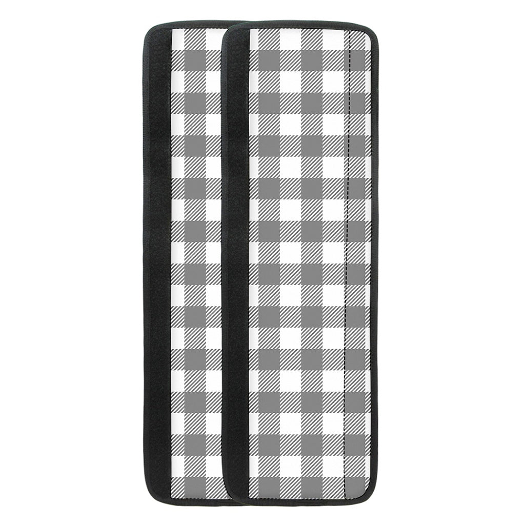 Grey And White Gingham Pattern Print Refrigerator Handle Covers