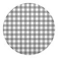 Grey And White Gingham Pattern Print Round Blanket