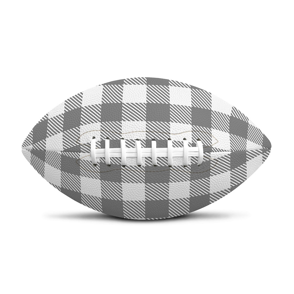 Grey And White Gingham Pattern Print Rugby Ball