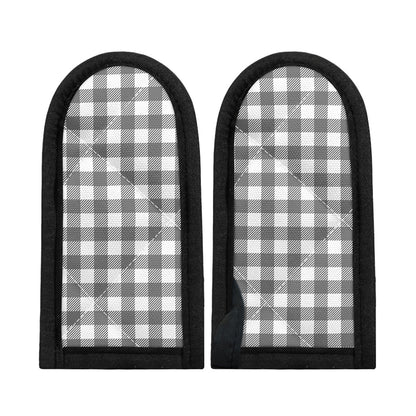 Grey And White Gingham Pattern Print Skillet Handle Cover