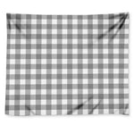 Grey And White Gingham Pattern Print Tapestry