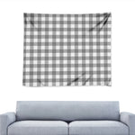 Grey And White Gingham Pattern Print Tapestry