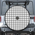 Grey And White Gingham Pattern Print Tire Cover With Camera Hole