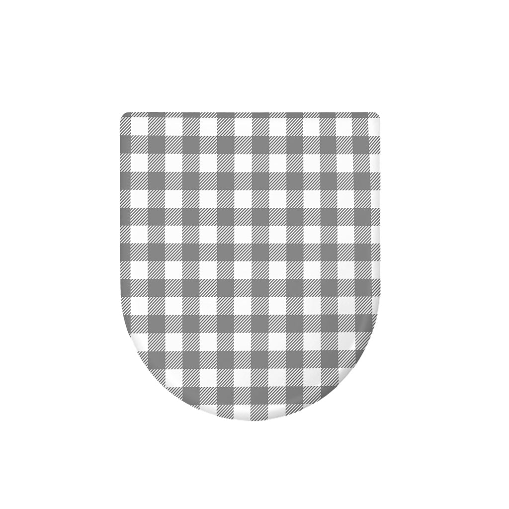 Grey And White Gingham Pattern Print Toilet Lid Cover