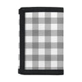 Grey And White Gingham Pattern Print Trifold Wallet