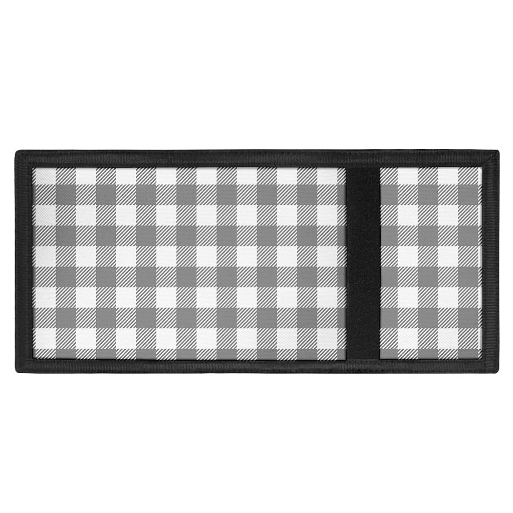 Grey And White Gingham Pattern Print Trifold Wallet