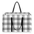 Grey And White Gingham Pattern Print Utility Tote Bag