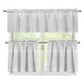 Grey And White Glen Plaid Print 3 Piece Kitchen Curtains