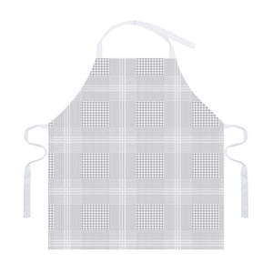 Grey And White Glen Plaid Print Adjustable Apron