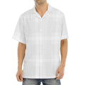Grey And White Glen Plaid Print Aloha Shirt