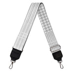 Grey And White Glen Plaid Print Bag Strap