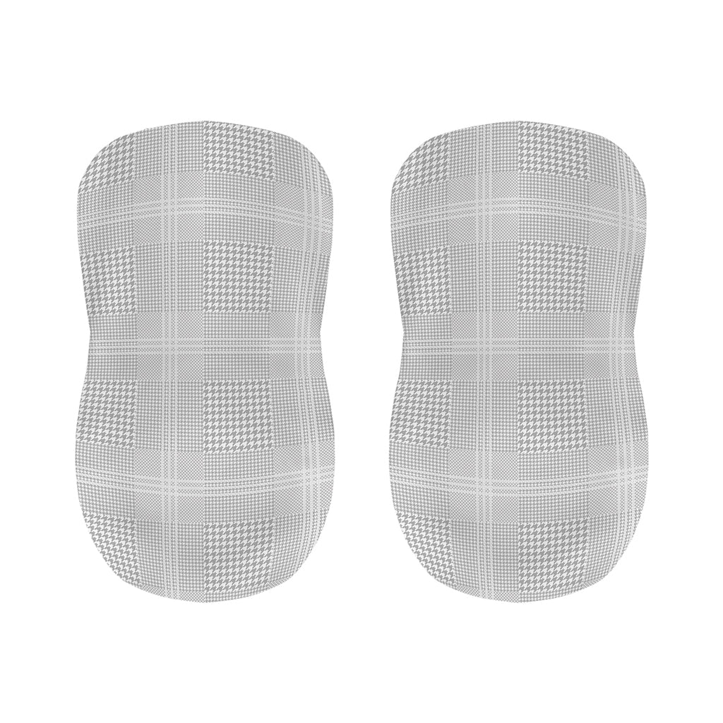 Grey And White Glen Plaid Print Bar Stool Covers