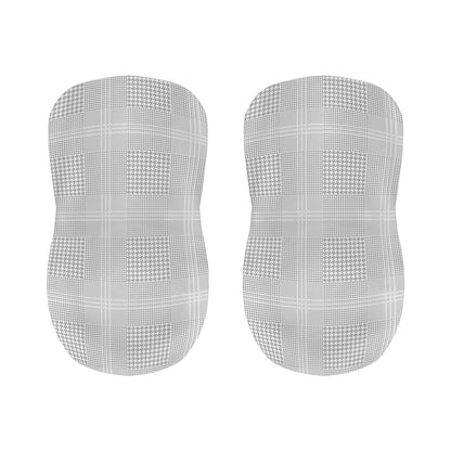 Grey And White Glen Plaid Print Bar Stool Covers