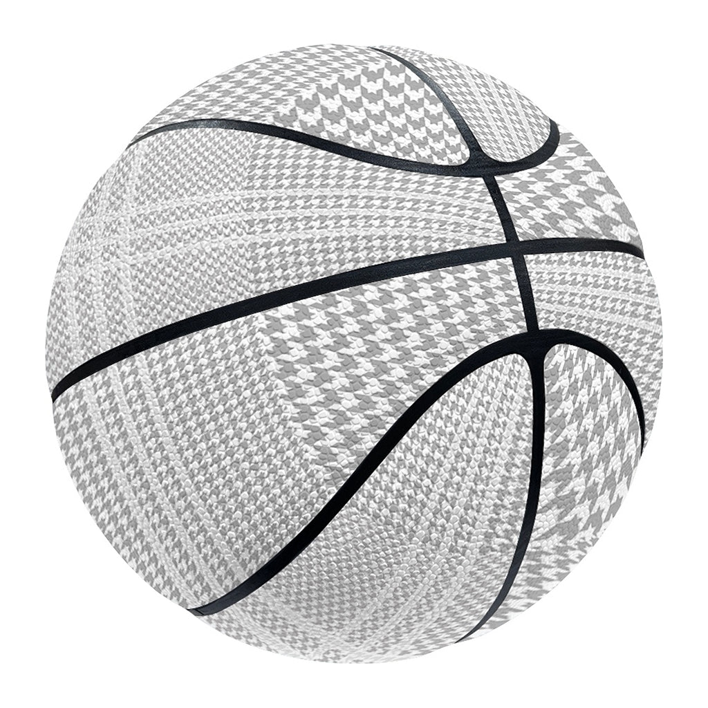 Grey And White Glen Plaid Print Basketball