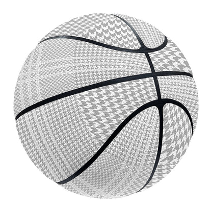 Grey And White Glen Plaid Print Basketball