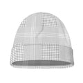 Grey And White Glen Plaid Print Beanie