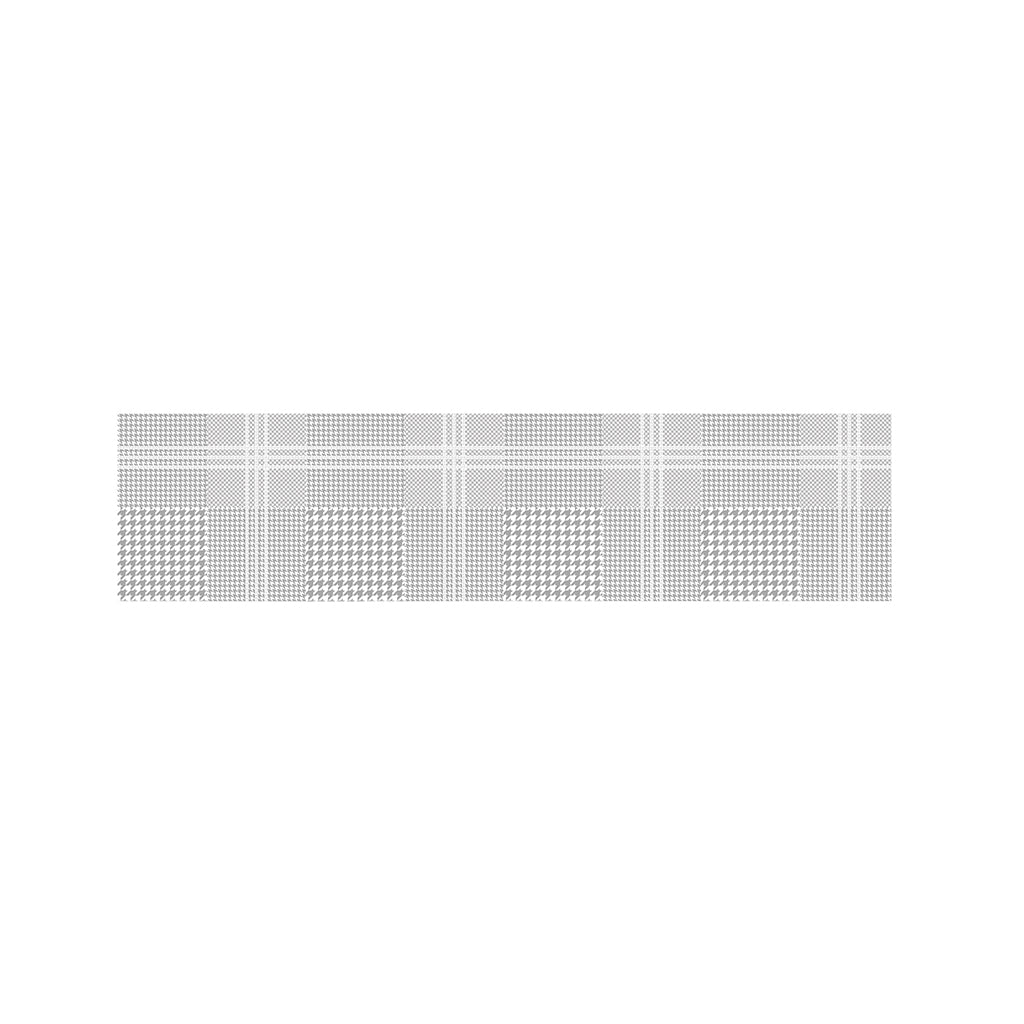 Grey And White Glen Plaid Print Bed Runner