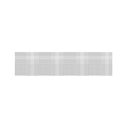 Grey And White Glen Plaid Print Bed Runner