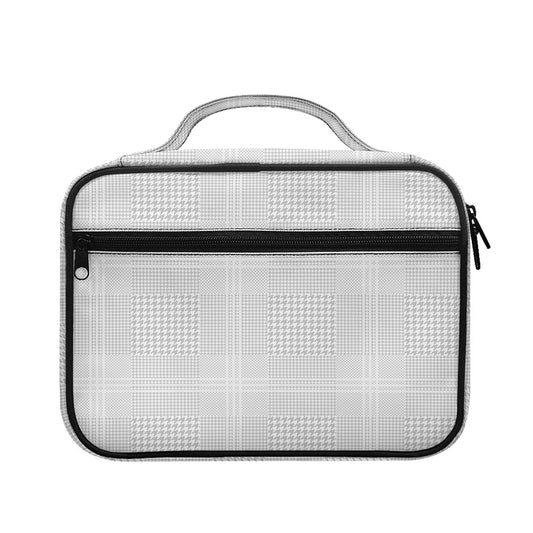 Grey And White Glen Plaid Print Briefcase Bible Bag