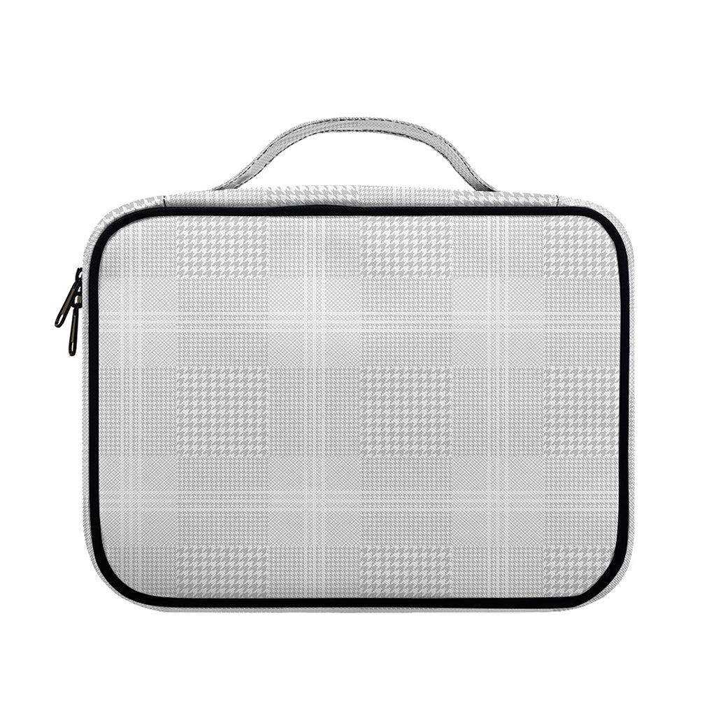 Grey And White Glen Plaid Print Briefcase Bible Bag
