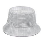 Grey And White Glen Plaid Print Bucket Hat