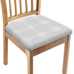 Grey And White Glen Plaid Print Chair Cushion Cover