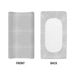 Grey And White Glen Plaid Print Changing Pad Cover