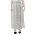 Grey And White Glen Plaid Print Chiffon Maxi Skirt
