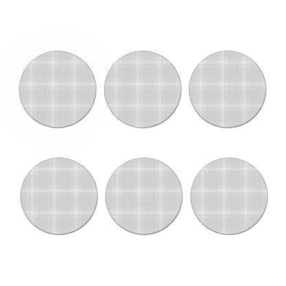 Grey And White Glen Plaid Print Coaster Set