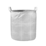 Grey And White Glen Plaid Print Collapsible Laundry Basket