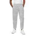Grey And White Glen Plaid Print Cotton Sweatpants
