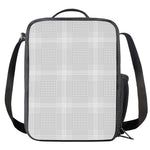 Grey And White Glen Plaid Print Crossbody Lunch Bag
