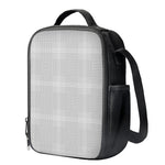 Grey And White Glen Plaid Print Crossbody Lunch Bag