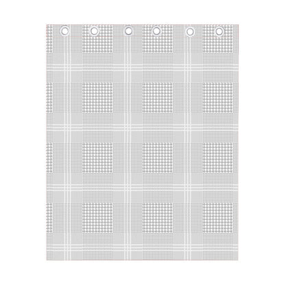 Grey And White Glen Plaid Print Curtain