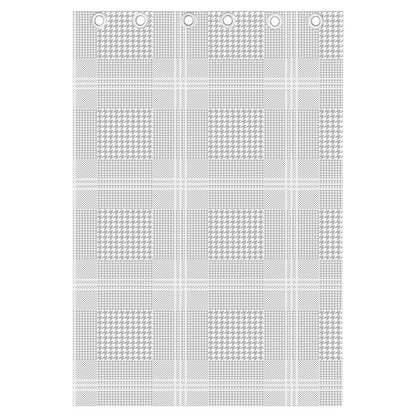 Grey And White Glen Plaid Print Curtain