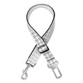 Grey And White Glen Plaid Print Dog Seat Belt