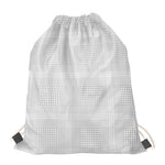 Grey And White Glen Plaid Print Drawstring Bag