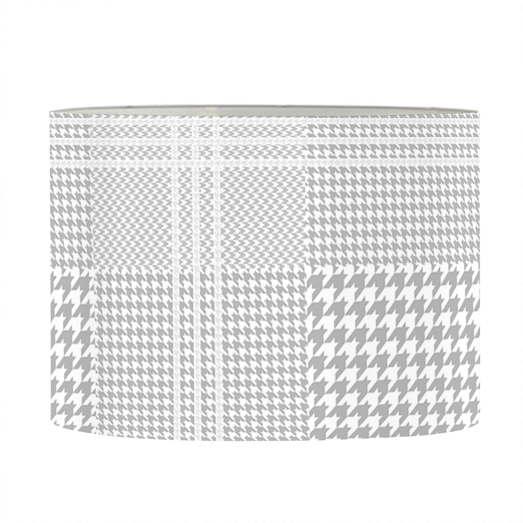 Grey And White Glen Plaid Print Drum Lamp Shade