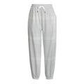Grey And White Glen Plaid Print Fleece Lined Knit Pants