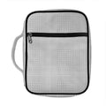 Grey And White Glen Plaid Print Front Pocket Bible Bag