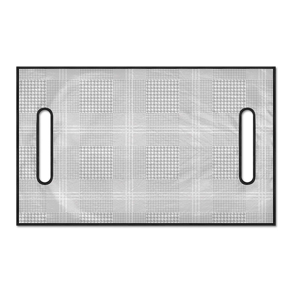 Grey And White Glen Plaid Print Golf Cart Seat Cover