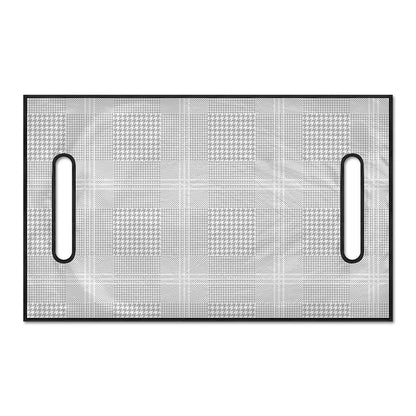 Grey And White Glen Plaid Print Golf Cart Seat Cover