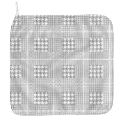 Grey And White Glen Plaid Print Hand Towel