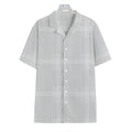 Grey And White Glen Plaid Print Hawaiian Shirt