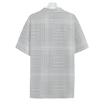 Grey And White Glen Plaid Print Hawaiian Shirt