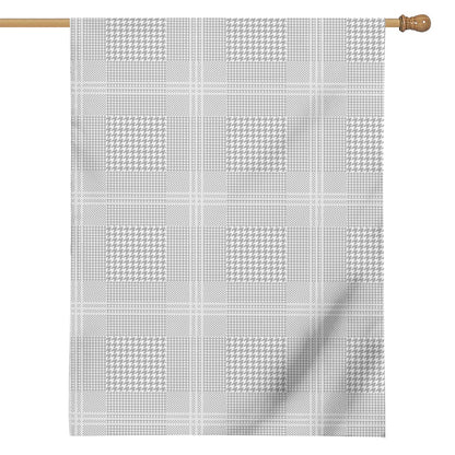 Grey And White Glen Plaid Print House Flag