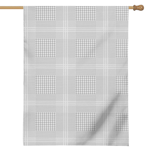 Grey And White Glen Plaid Print House Flag
